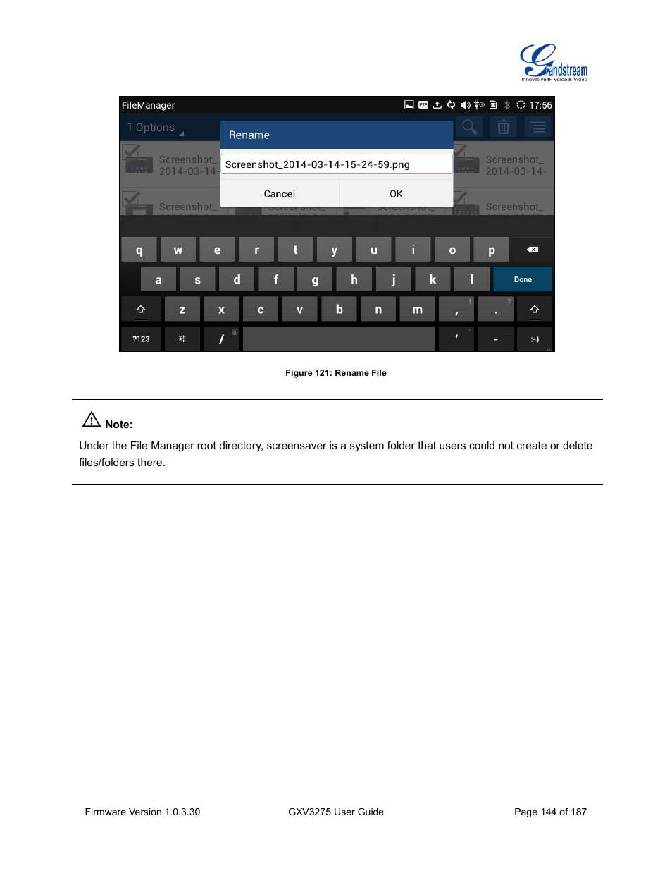 Figure 121: rename file | Grandstream GXV3275 User Guide User Manual | Page 146 / 189