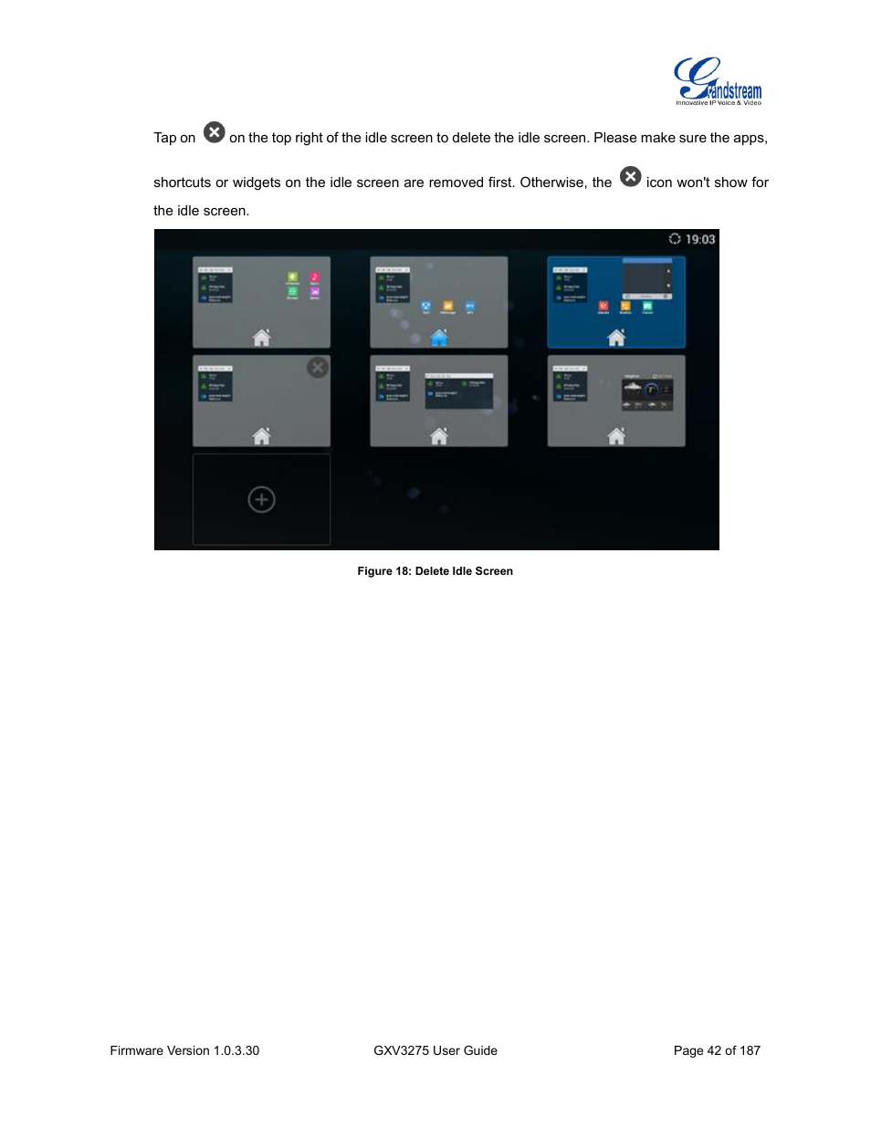 Figure 18: delete idle screen | Grandstream GXV3275 User Guide User Manual | Page 44 / 189