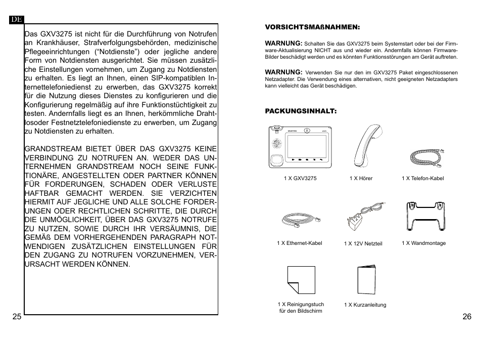 Grandstream GXV3275 Quick Installation Guide User Manual | Page 15 / 26