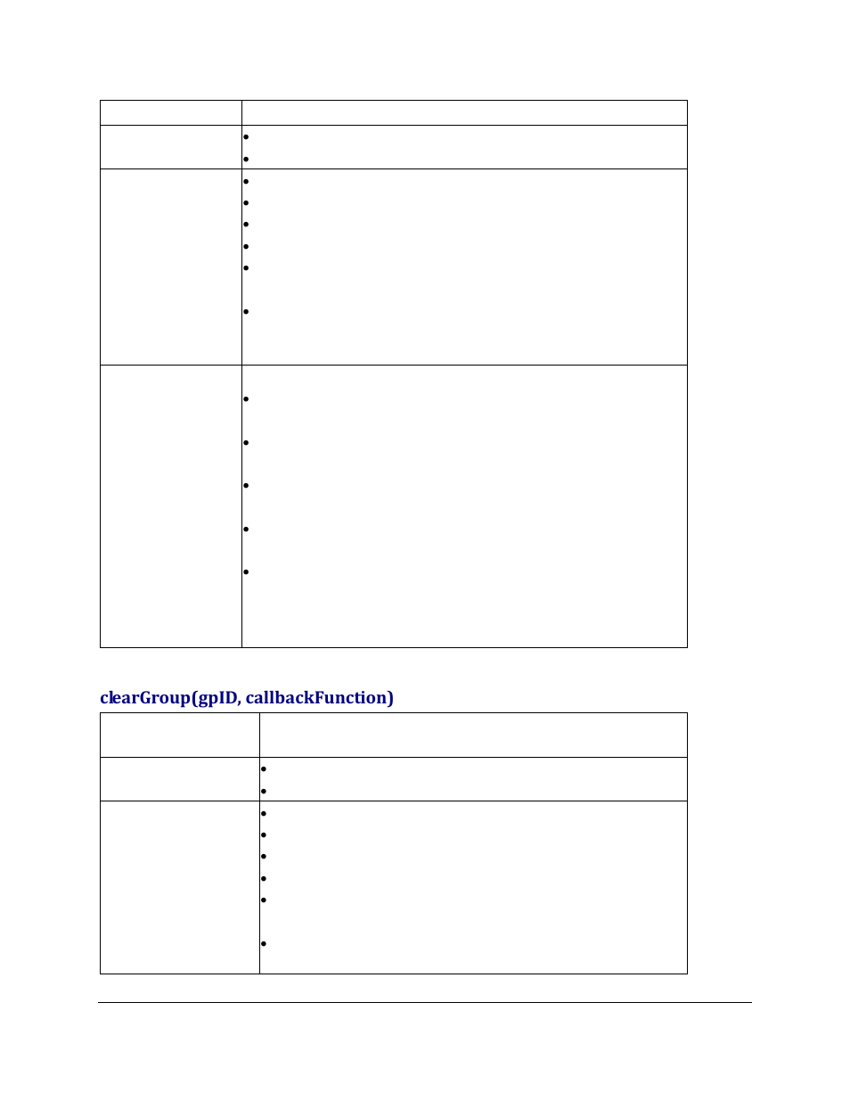 Cleargroup(gpid, callbackfunction) | Grandstream GXV3275 GMI Web Service Guide User Manual | Page 17 / 45