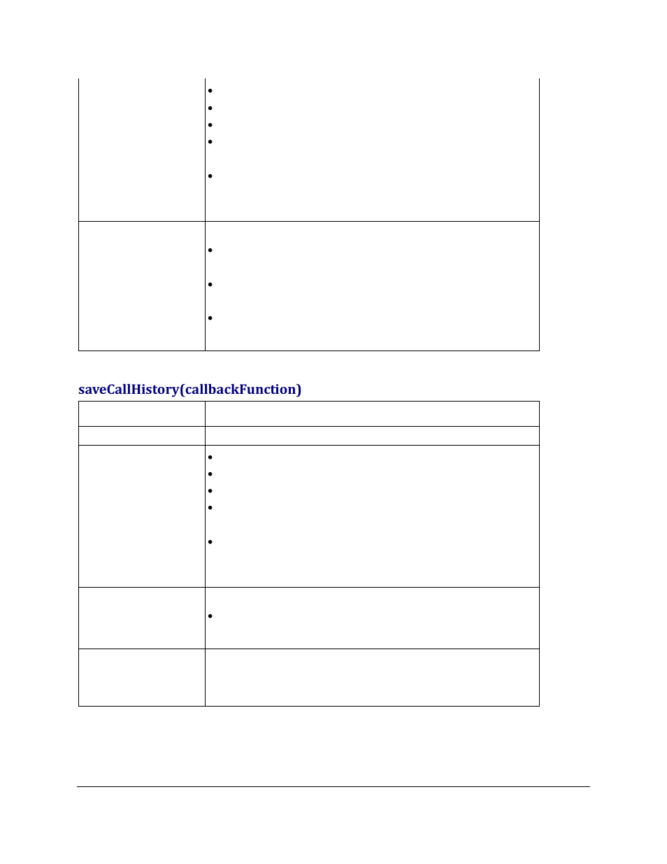 Savecallhistory(callbackfunction) | Grandstream GXV3275 GMI Web Service Guide User Manual | Page 30 / 45