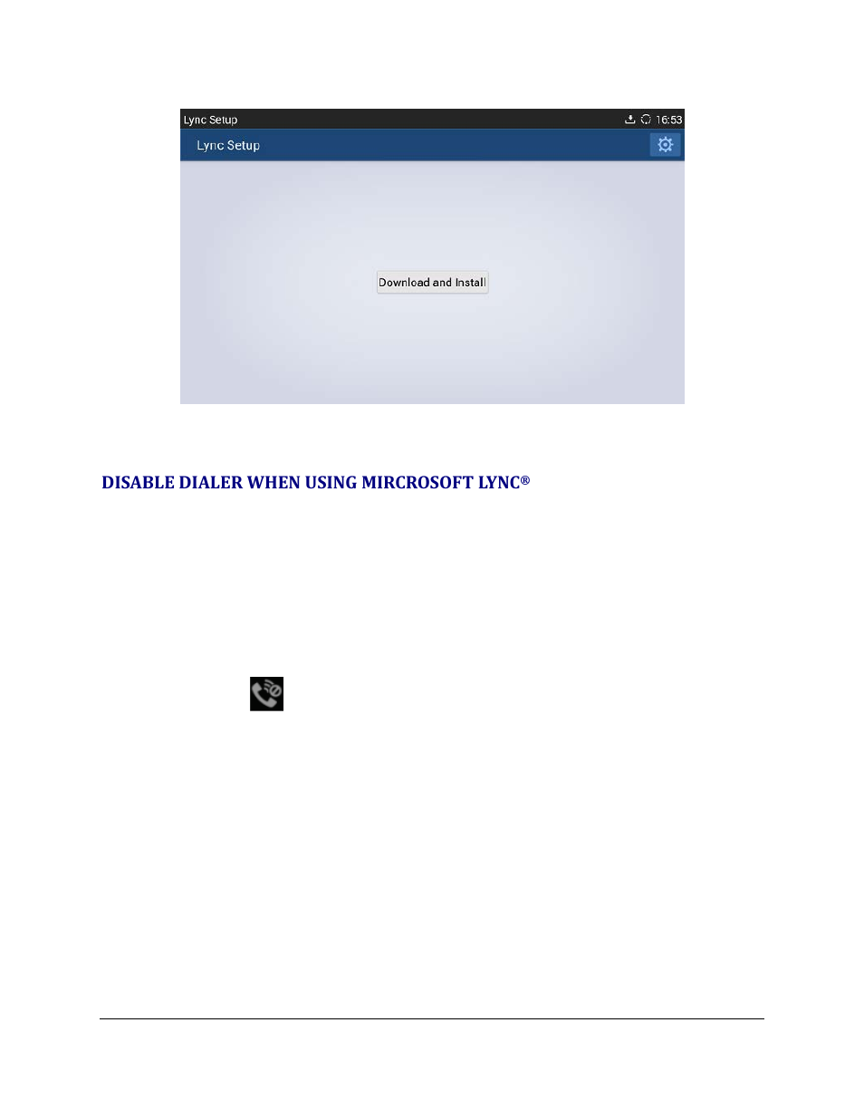 Disable dialer when using mircrosoft lync, Figure 6: download from lync setup | Grandstream GXV3275 Microsoft Lync Setup Guide User Manual | Page 8 / 13