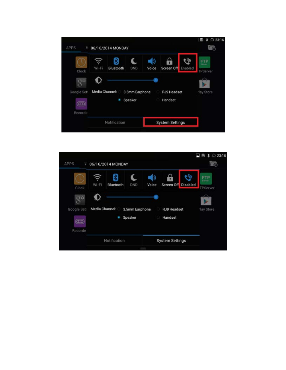 Figure 7: dialer enabled, Figure 8: dialer disabled | Grandstream GXV3275 Microsoft Lync Setup Guide User Manual | Page 9 / 13