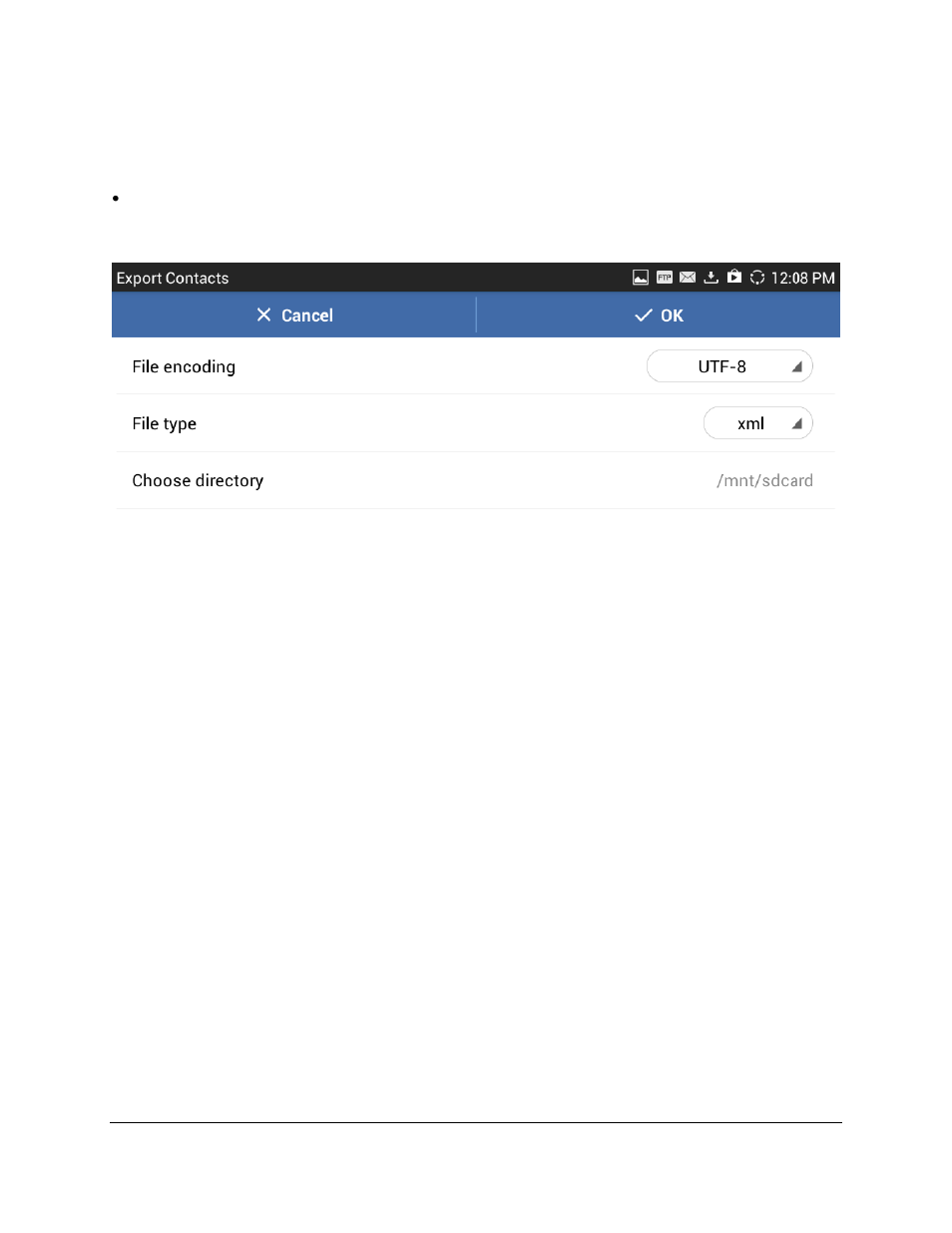 Figure 10: export phone book xml file: settings | Grandstream GXV3275 XML Phonebook Guide User Manual | Page 13 / 22