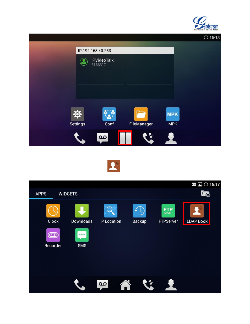 Figure 2: gxv240 idle screen | Grandstream GXV3275 LDAP Book Guide User Manual | Page 10 / 23