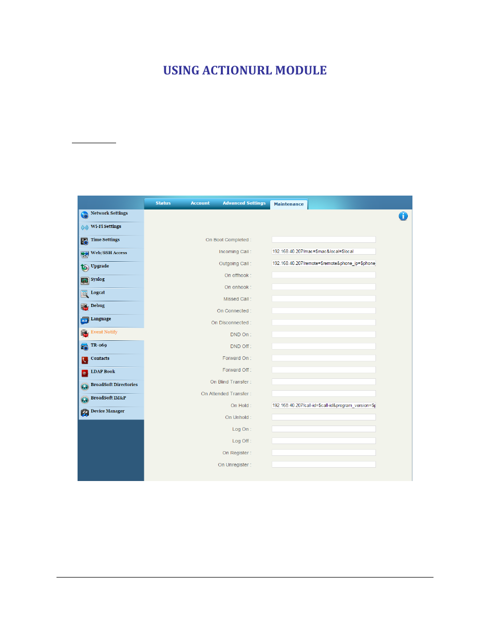 Using actionurl module, Figure 3: multiple actionurl | Grandstream Action URL Guide User Manual | Page 9 / 10