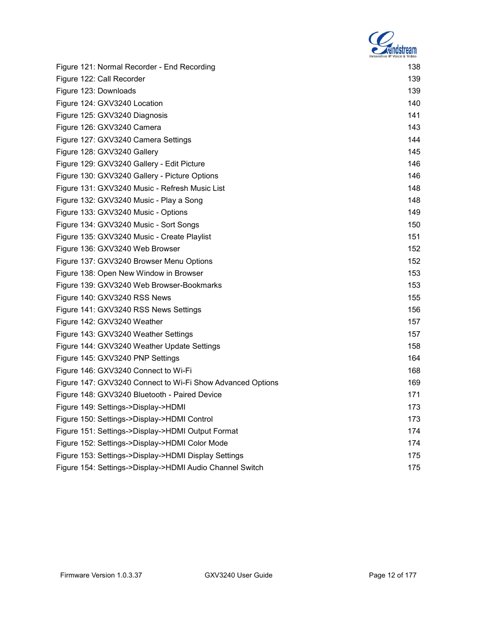 Grandstream GXV3240 User Guide User Manual | Page 14 / 179