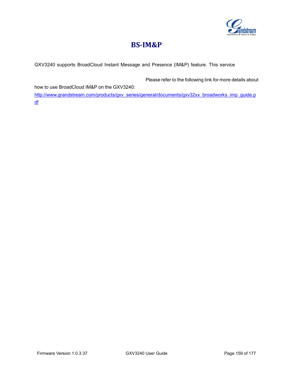 Bs-im&p | Grandstream GXV3240 User Guide User Manual | Page 161 / 179