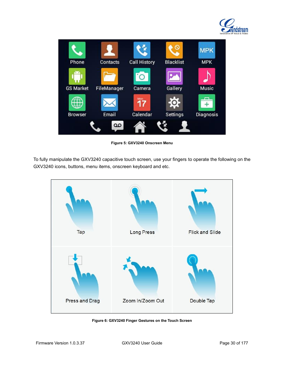 Figure 5: gxv3240 onscreen menu | Grandstream GXV3240 User Guide User Manual | Page 32 / 179