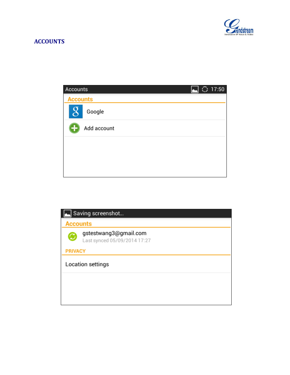 Accounts | Grandstream GXV3240 Administration Guide User Manual | Page 37 / 119