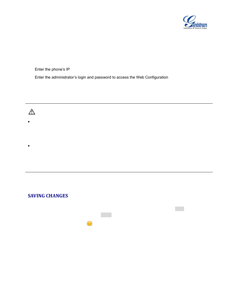 Saving changes | Grandstream GXV3240 Administration Guide User Manual | Page 44 / 119