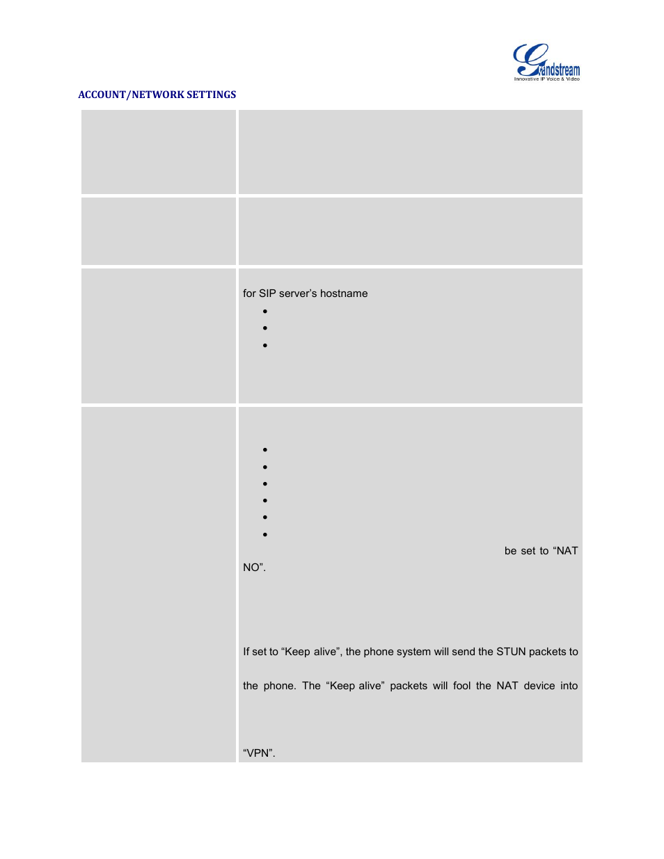 Account/network settings | Grandstream GXV3240 Administration Guide User Manual | Page 51 / 119