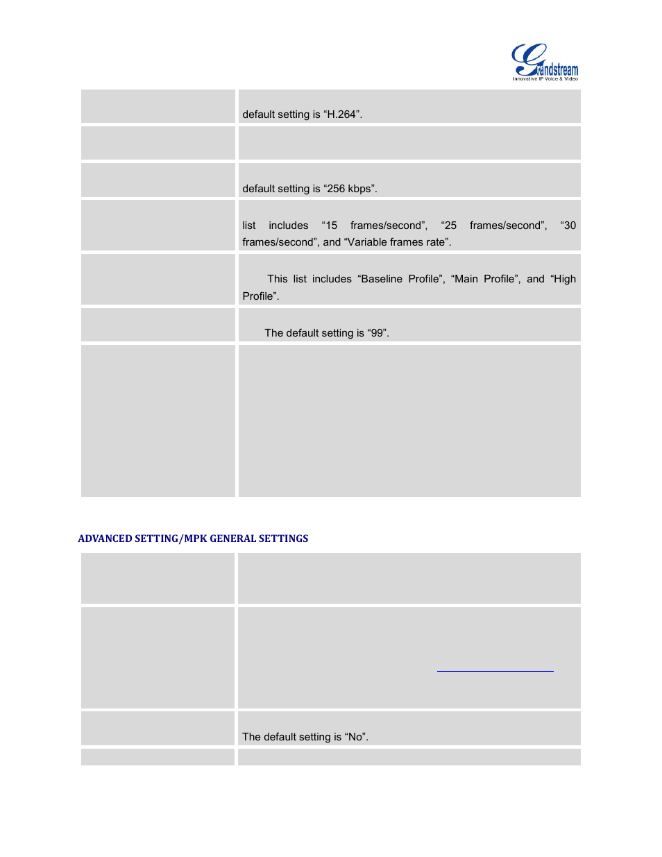 Advanced setting/mpk general settings | Grandstream GXV3240 Administration Guide User Manual | Page 78 / 119