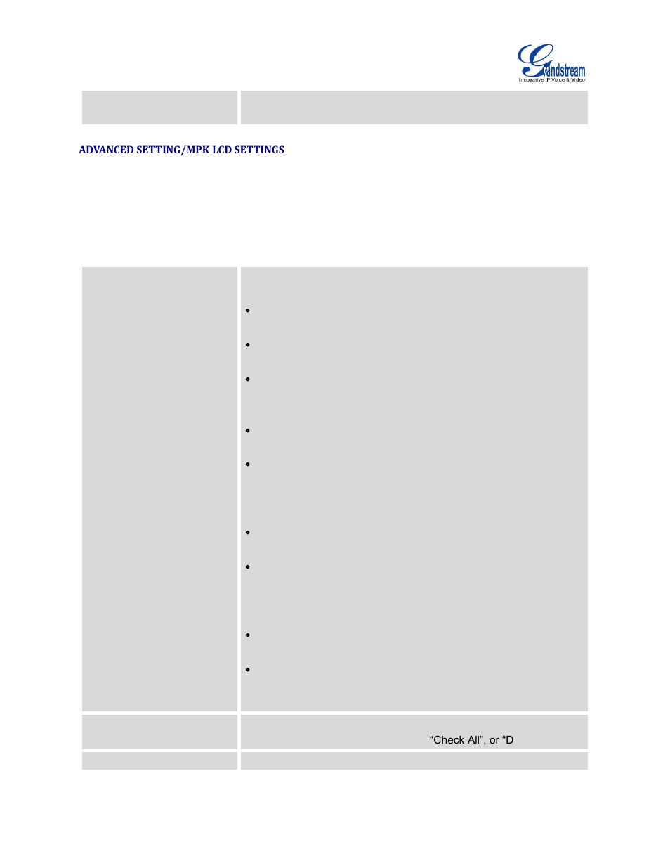 Advanced setting/mpk lcd settings | Grandstream GXV3240 Administration Guide User Manual | Page 79 / 119