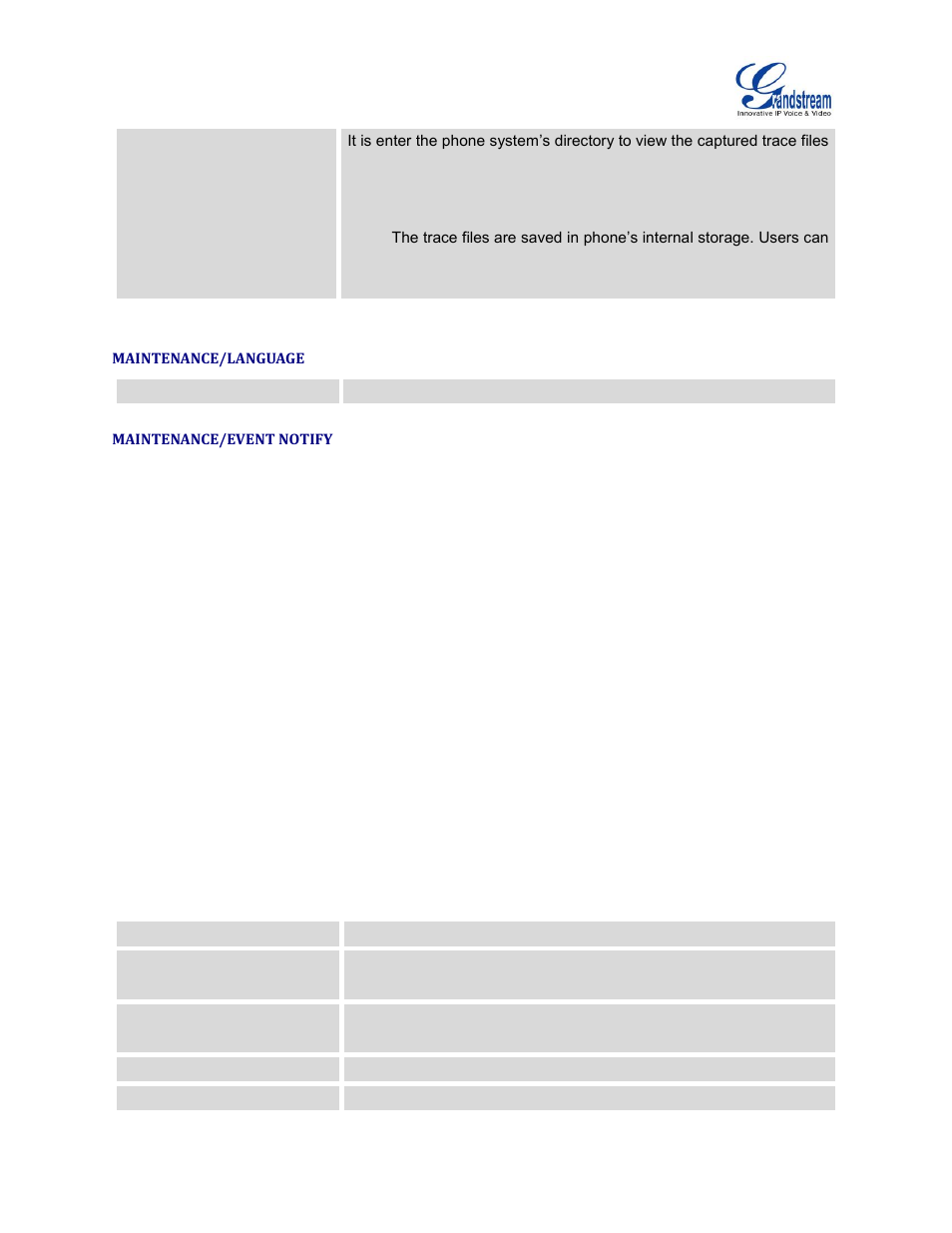 Maintenance/language, Maintenance/event notify | Grandstream GXV3240 Administration Guide User Manual | Page 92 / 119