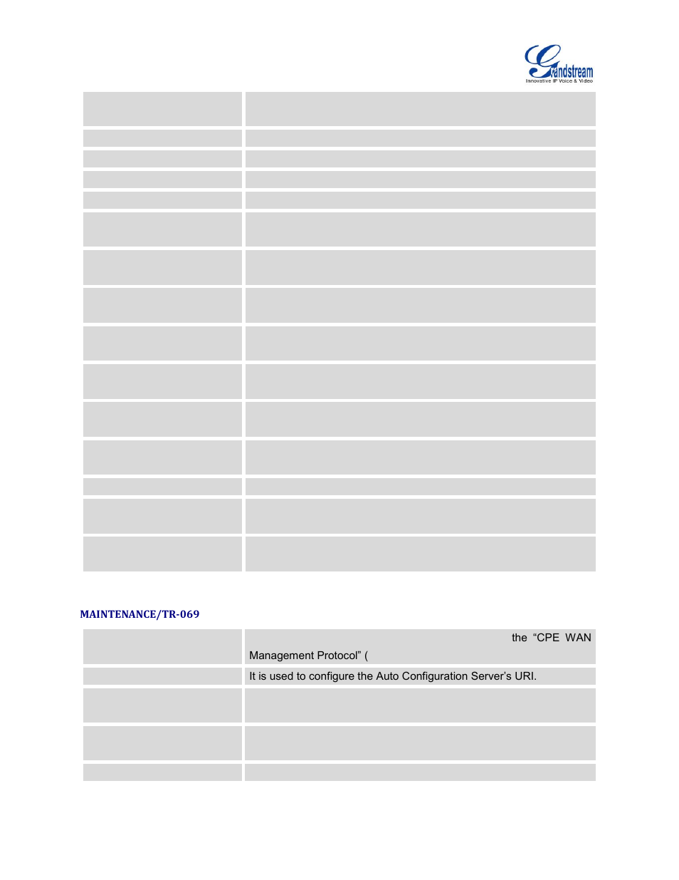 Maintenance/tr-069 | Grandstream GXV3240 Administration Guide User Manual | Page 93 / 119