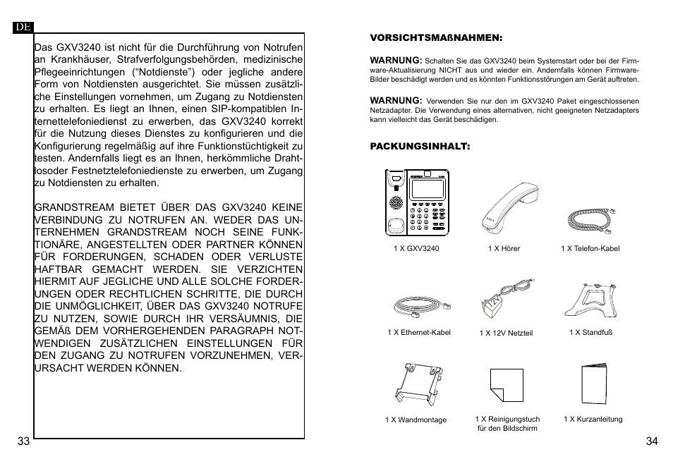 Grandstream GXV3240 Quick Installation Guide User Manual | Page 19 / 34