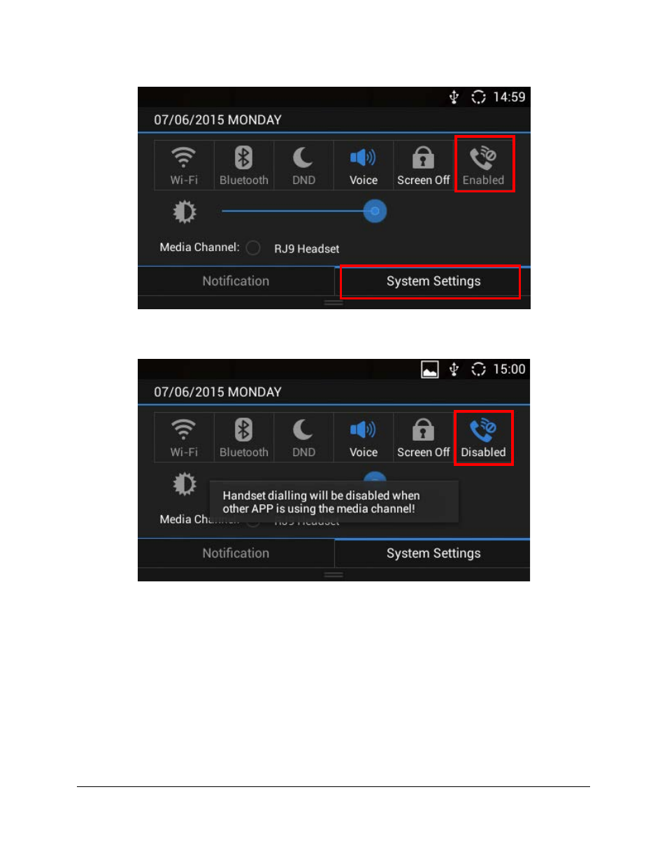 Figure 10: dialer enabled, Figure 11: dialer disabled | Grandstream GXV3240 Microsoft Lync Setup Guide User Manual | Page 11 / 15