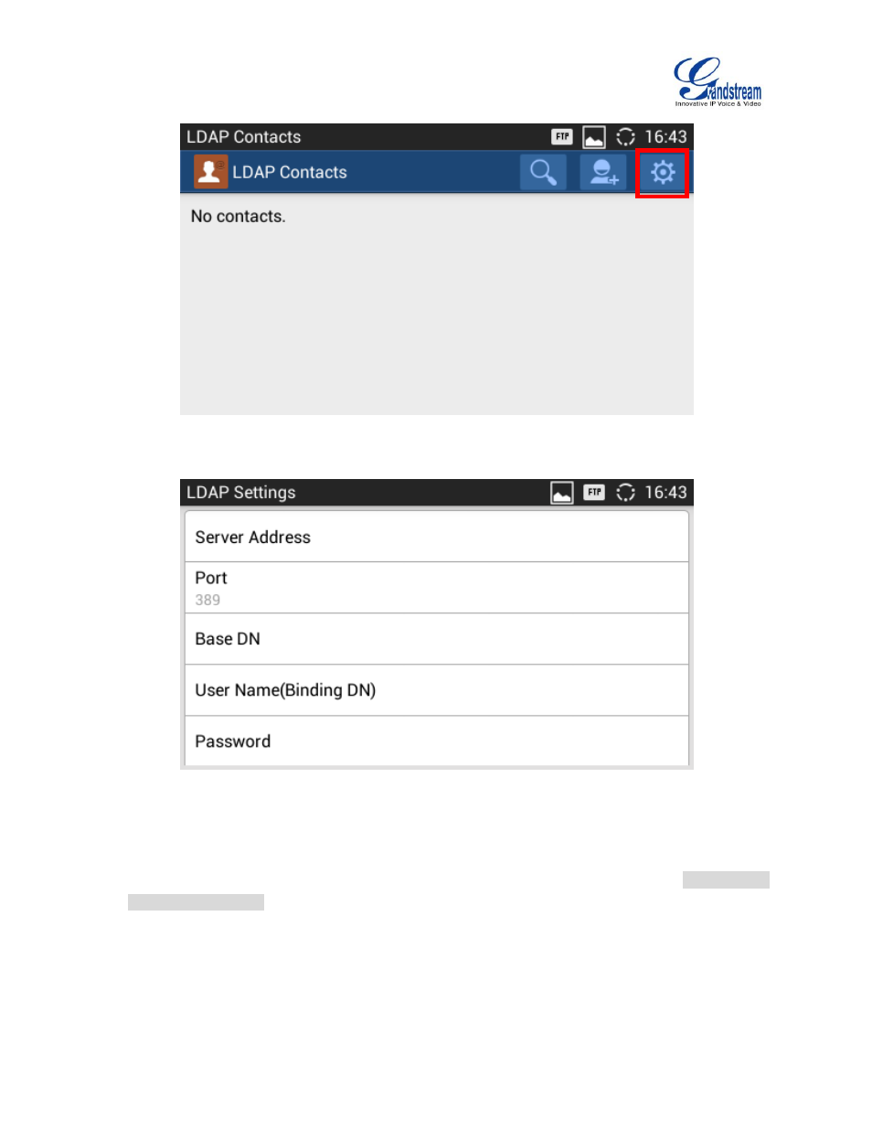Figure 4: gxv3240 ldap book - settings, Figure 5: gxv3240 ldap settings via lcd | Grandstream GXV3240 LDAP Book Guide User Manual | Page 11 / 22
