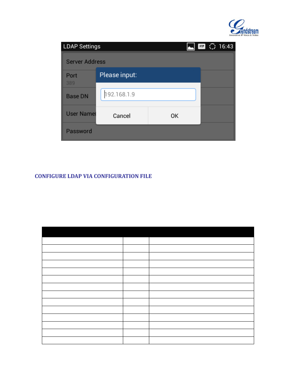 Configure ldap via configuration file | Grandstream GXV3240 LDAP Book Guide User Manual | Page 12 / 22