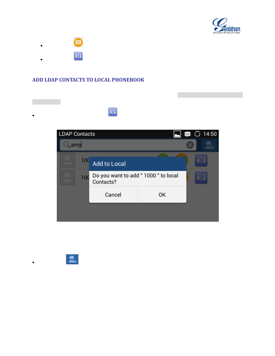Add ldap contacts to local phonebook | Grandstream GXV3240 LDAP Book Guide User Manual | Page 17 / 22