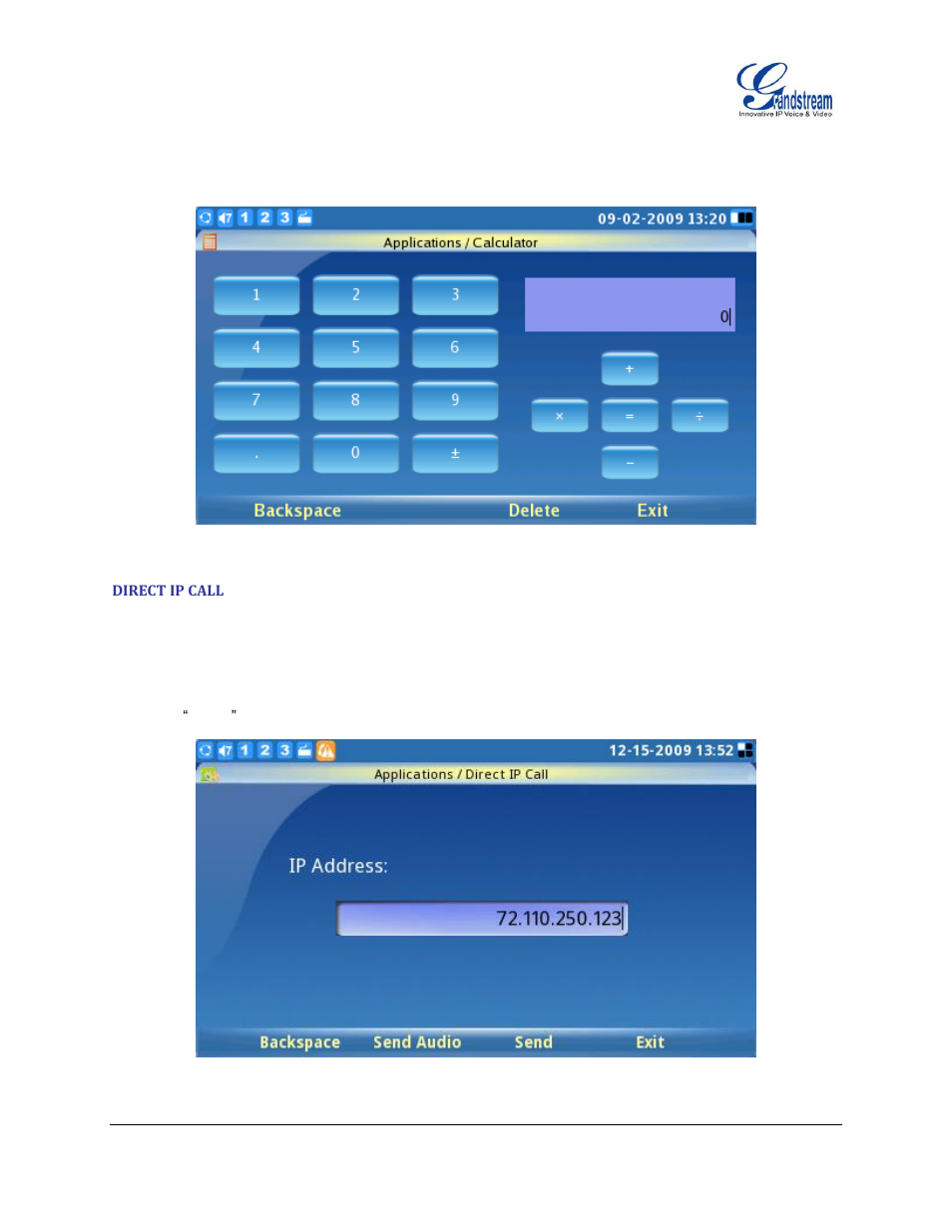 Direct ip call | Grandstream GXV3140 User Manual User Manual | Page 114 / 151
