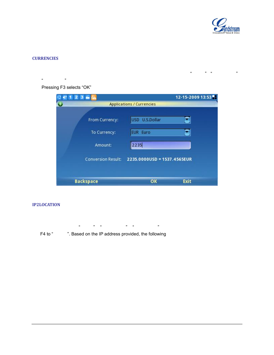 Currencies, Ip2location | Grandstream GXV3140 User Manual User Manual | Page 118 / 151