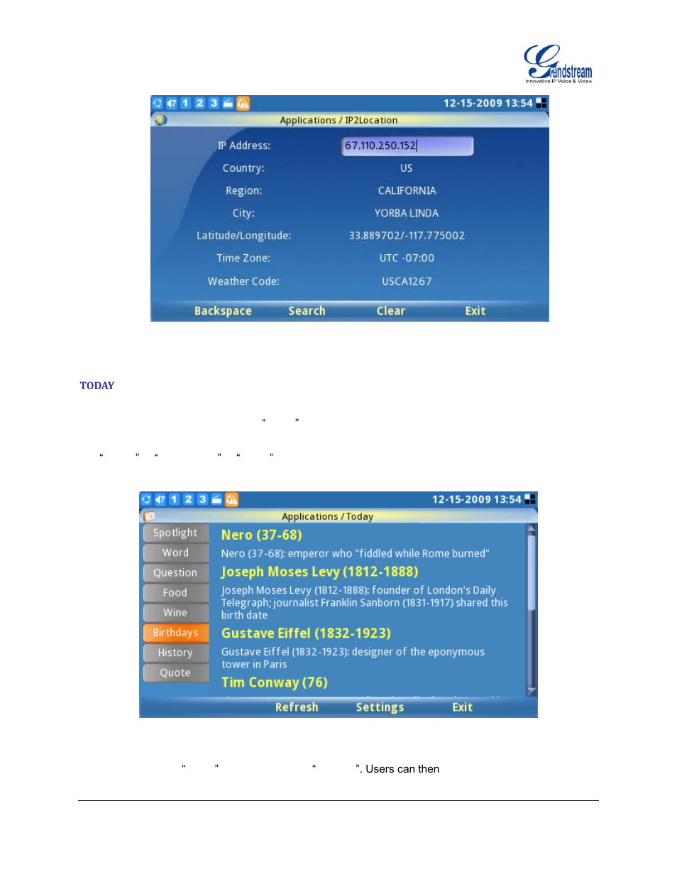 Today | Grandstream GXV3140 User Manual User Manual | Page 119 / 151