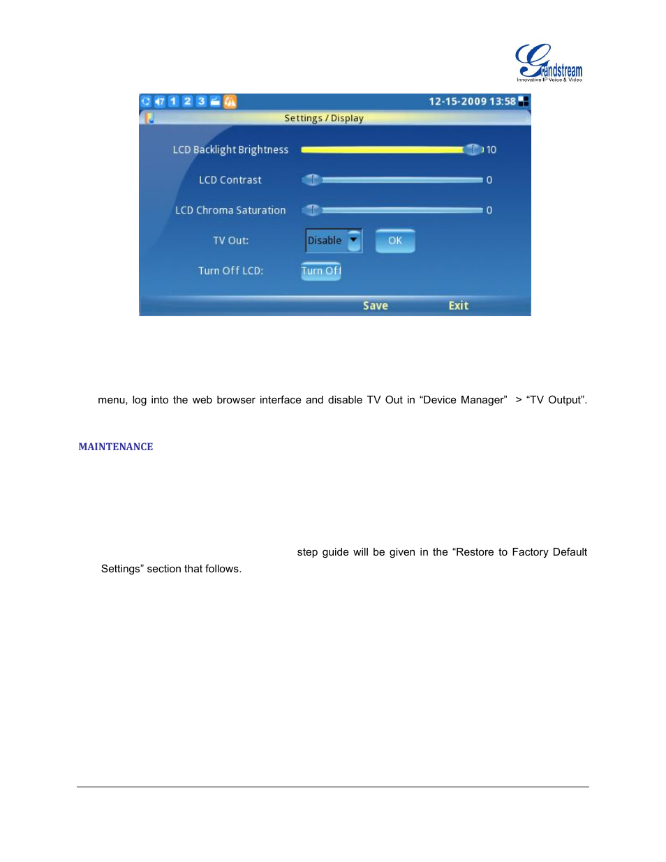 Maintenance | Grandstream GXV3140 User Manual User Manual | Page 128 / 151