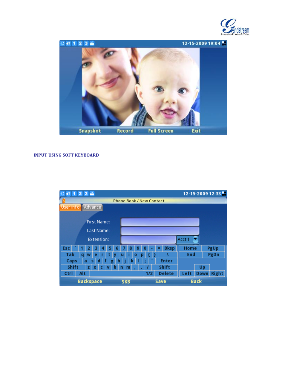Input using soft keyboard | Grandstream GXV3140 User Manual User Manual | Page 144 / 151