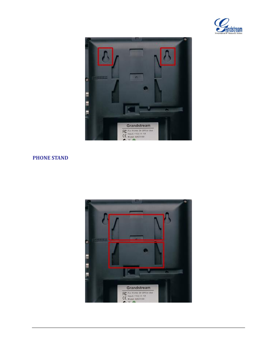 Phone stand | Grandstream GXV3140 User Manual User Manual | Page 16 / 151