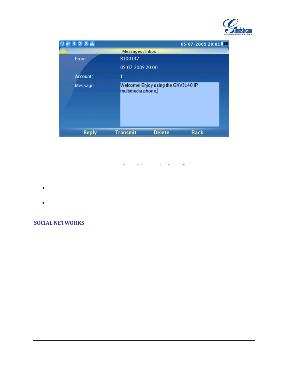 Social networks | Grandstream GXV3140 User Manual User Manual | Page 69 / 151