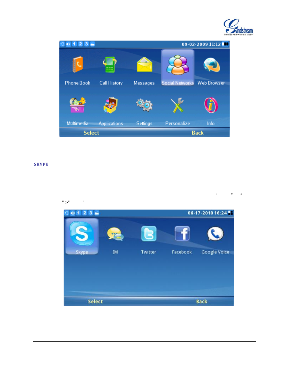Skype | Grandstream GXV3140 User Manual User Manual | Page 70 / 151