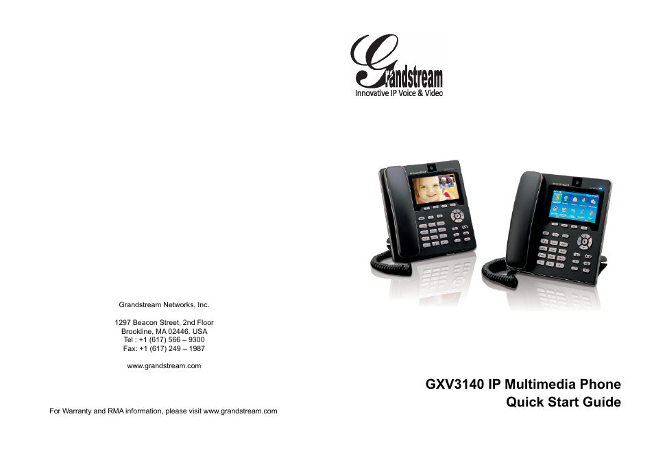 Grandstream GXV3140 Quick Start Guide User Manual | 17 pages