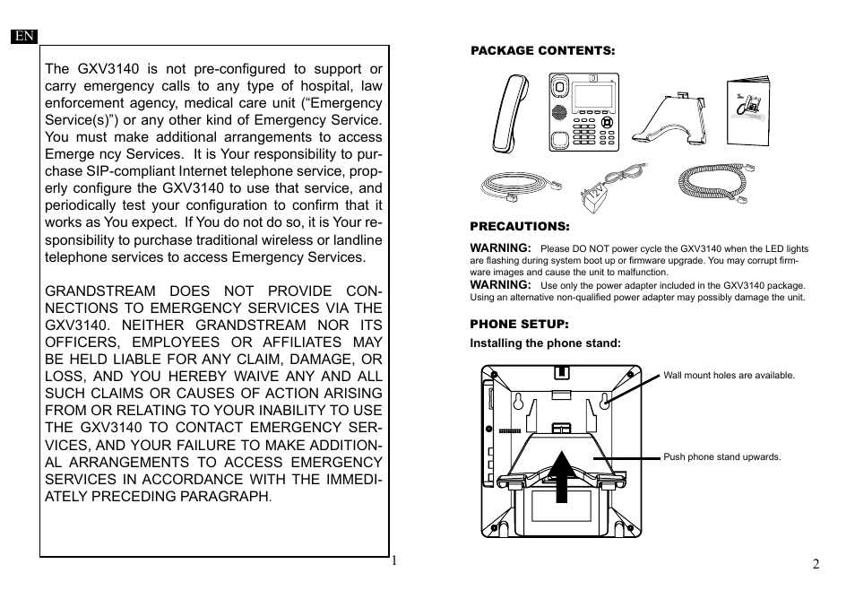 Grandstream GXV3140 Quick Start Guide User Manual | Page 3 / 17