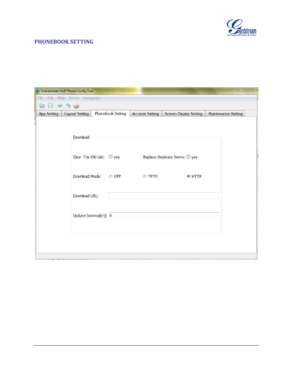 Phonebook setting, Figure 5: phonebook setting interface | Grandstream GXV3140 GUI Customization Guide User Manual | Page 8 / 11