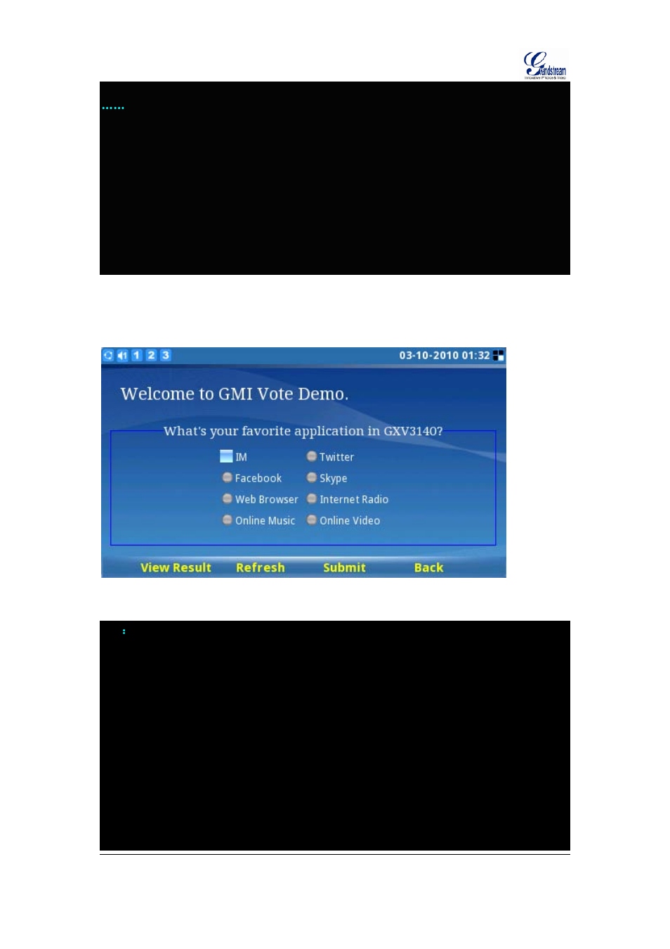 Vote example, 5 vote example | Grandstream GXV3140 GMI Guide User Manual | Page 28 / 43