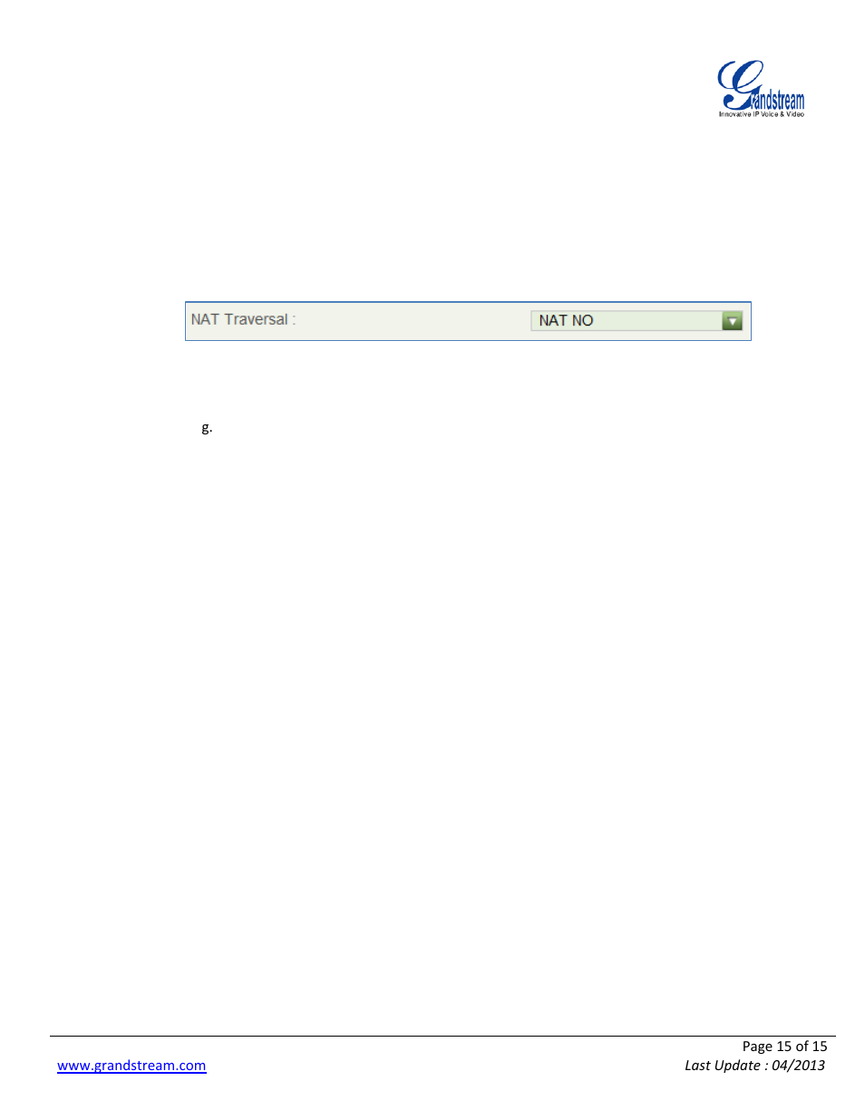 Grandstream 2N Helios with Grandstream Configuration Guide User Manual | Page 15 / 15