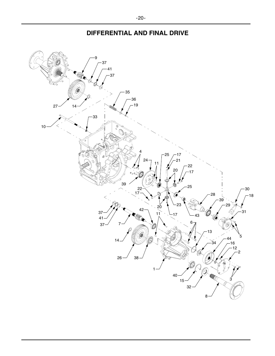 Differential and final drive | Cub Cadet 6284 User Manual | Page 20 / 39