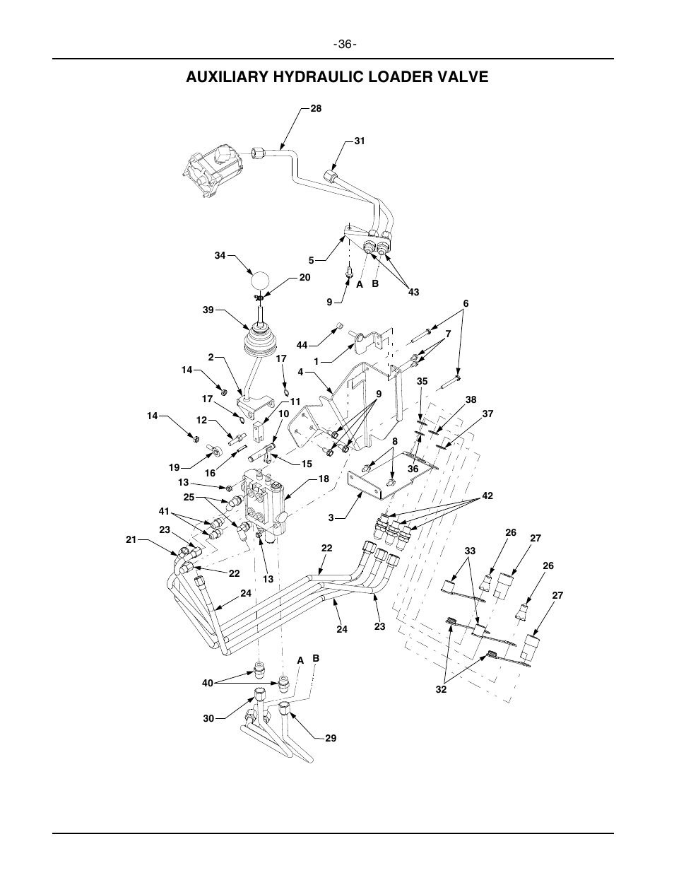Auxiliary hydraulic loader valve | Cub Cadet 6284 User Manual | Page 36 / 39