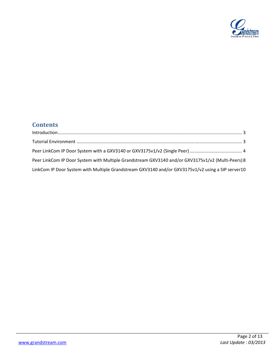 Grandstream LinkCom IP Door System with Grandstream Configuration Guide User Manual | Page 2 / 13
