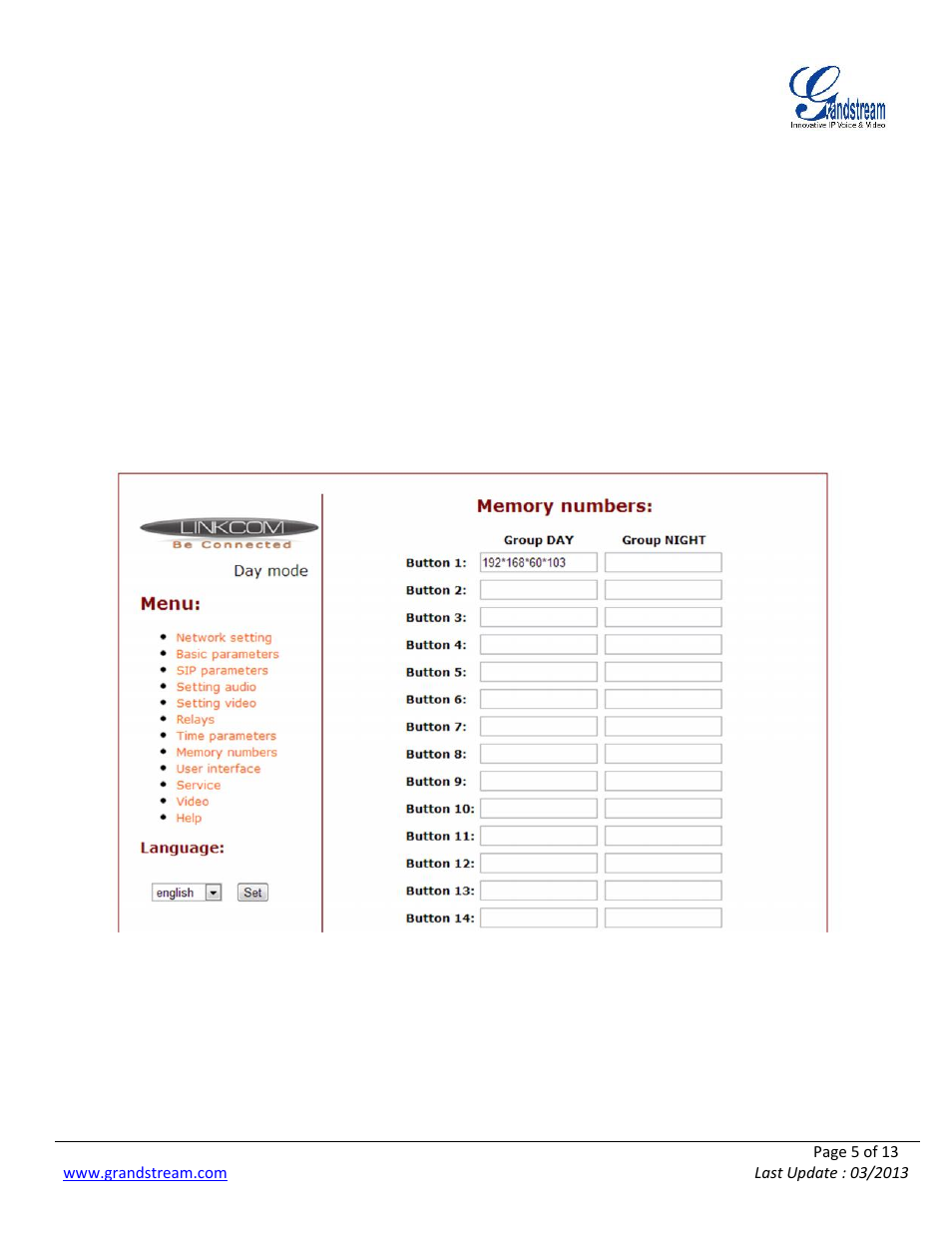 Grandstream LinkCom IP Door System with Grandstream Configuration Guide User Manual | Page 5 / 13