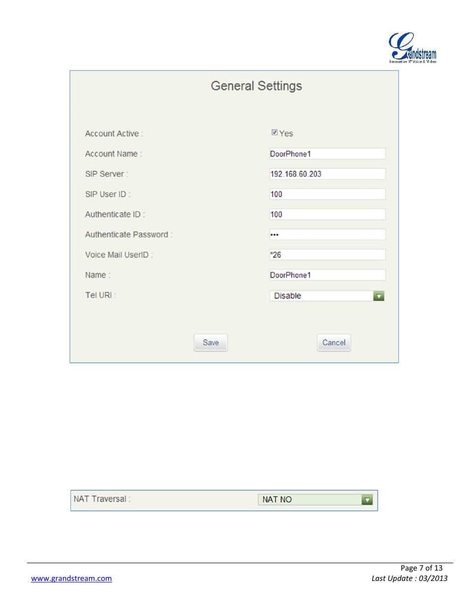 Grandstream LinkCom IP Door System with Grandstream Configuration Guide User Manual | Page 7 / 13