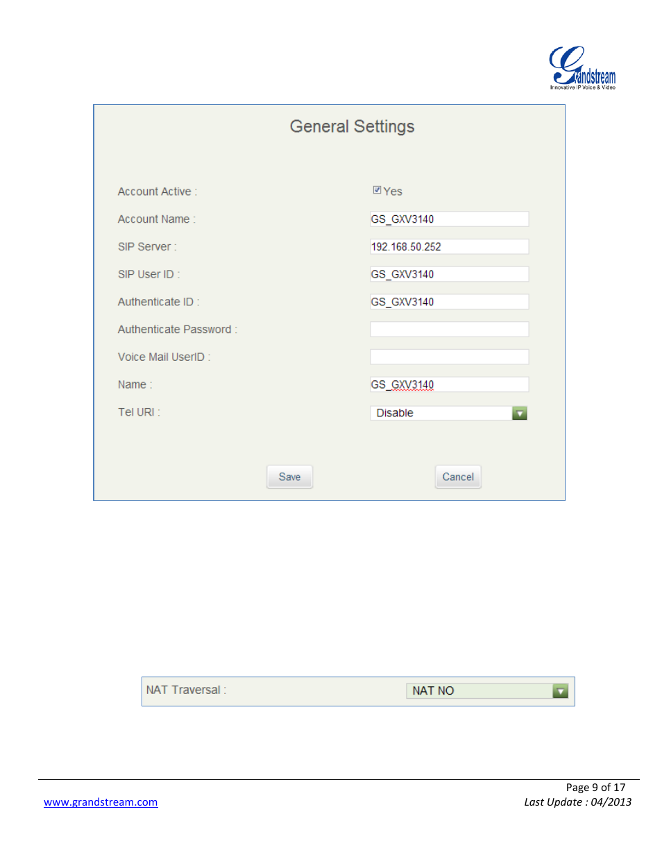 Grandstream Robin SmartView with Grandstream Configuration Guide User Manual | Page 9 / 17