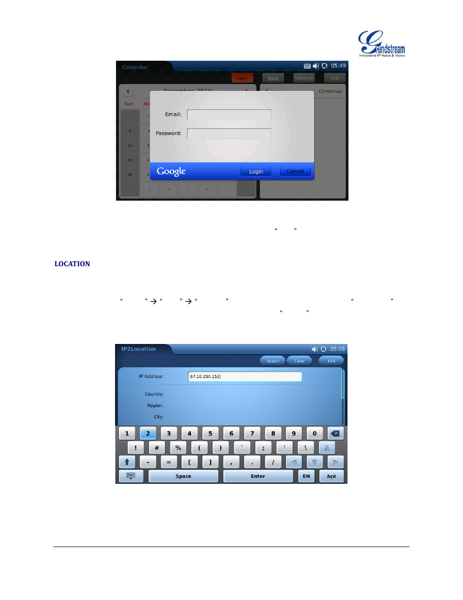 Location | Grandstream GXV3175 User Manual User Manual | Page 105 / 139