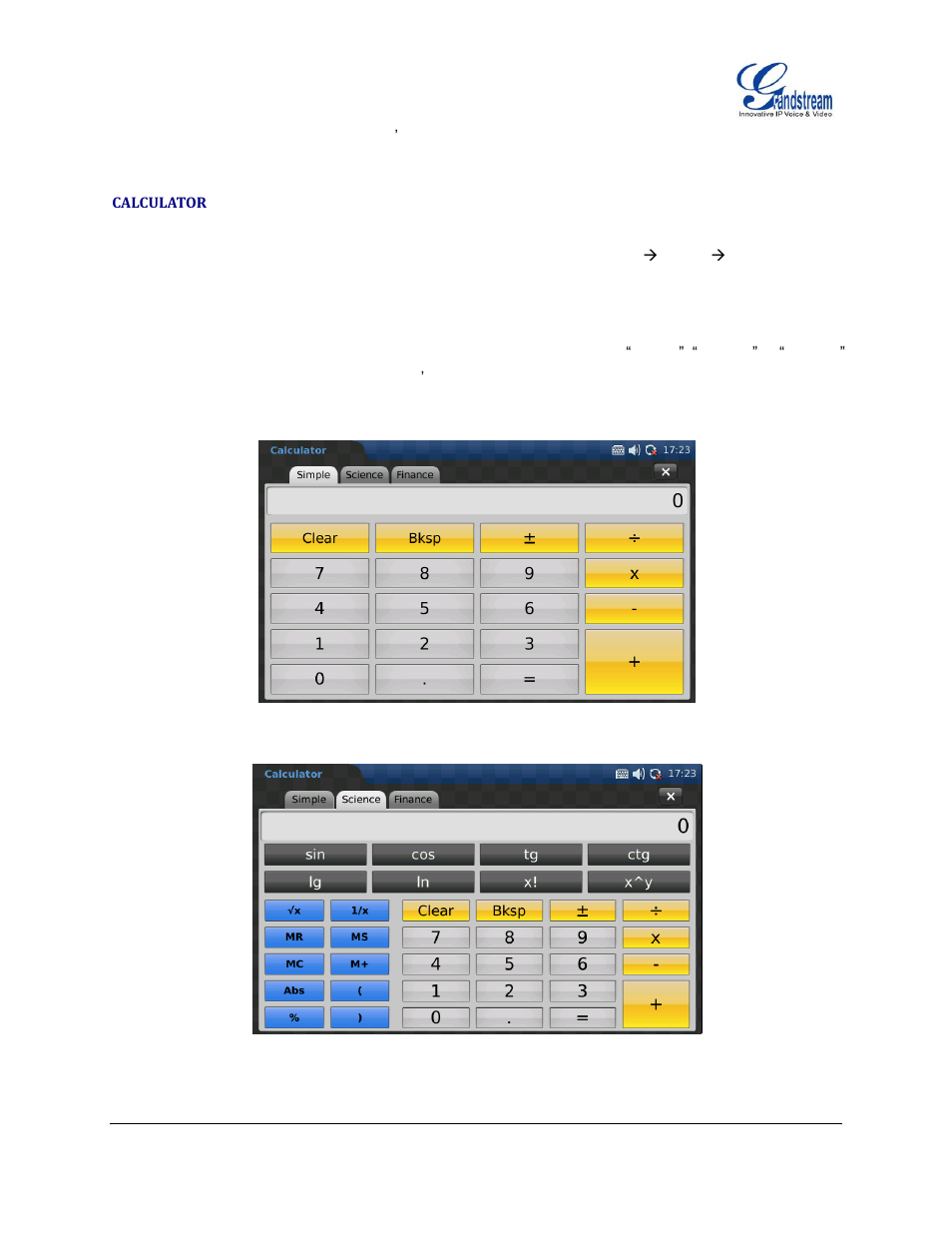 Calculator | Grandstream GXV3175 User Manual User Manual | Page 106 / 139