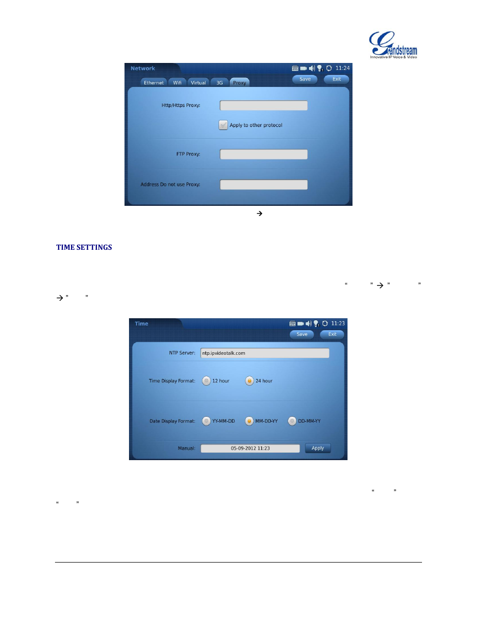 Time settings | Grandstream GXV3175 User Manual User Manual | Page 113 / 139
