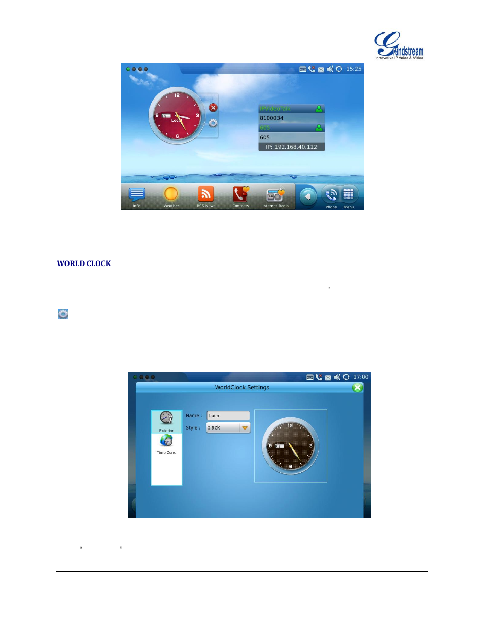 World clock | Grandstream GXV3175 User Manual User Manual | Page 127 / 139