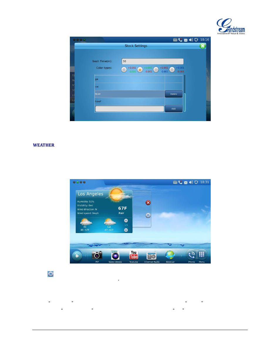 Weather | Grandstream GXV3175 User Manual User Manual | Page 131 / 139
