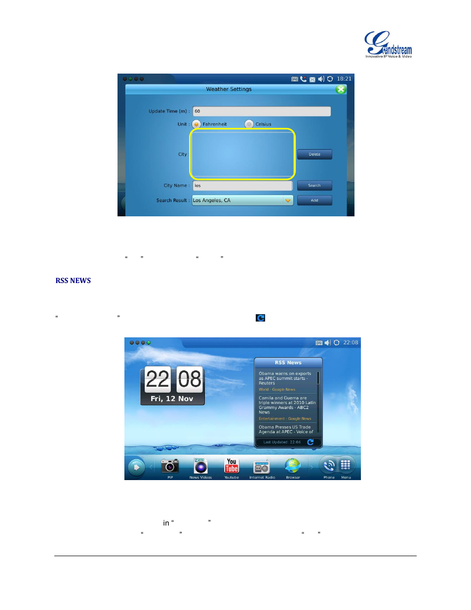 Rss news | Grandstream GXV3175 User Manual User Manual | Page 132 / 139